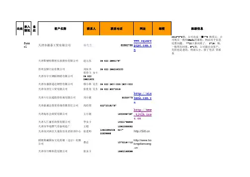 【天津客户资料表格】