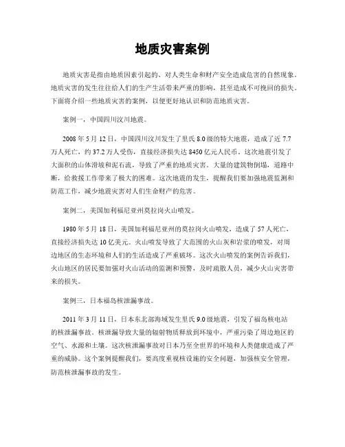 地质灾害案例