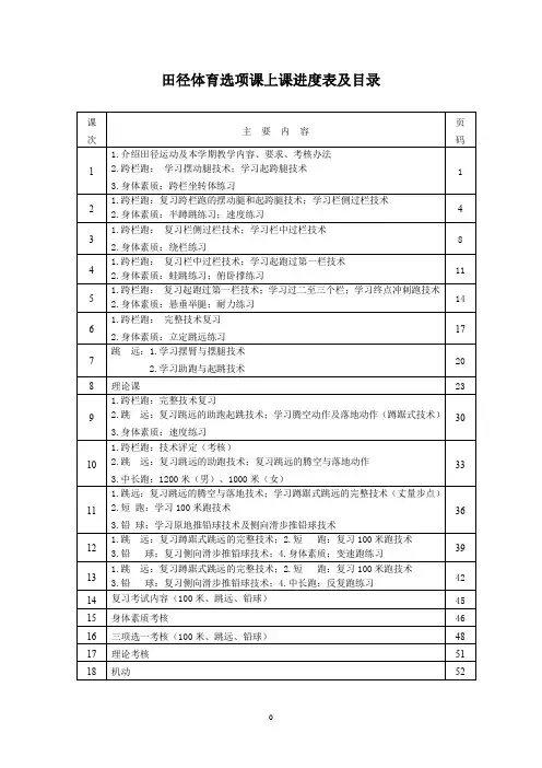 高中体育--田径教案