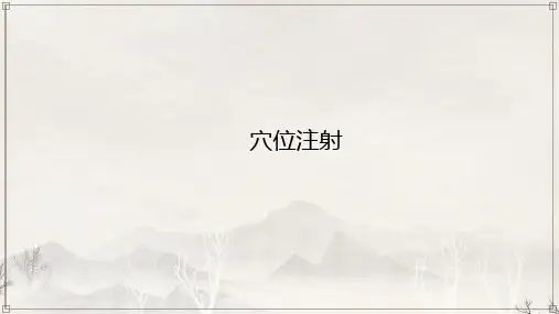 中医美容技术：穴位注射教学课件