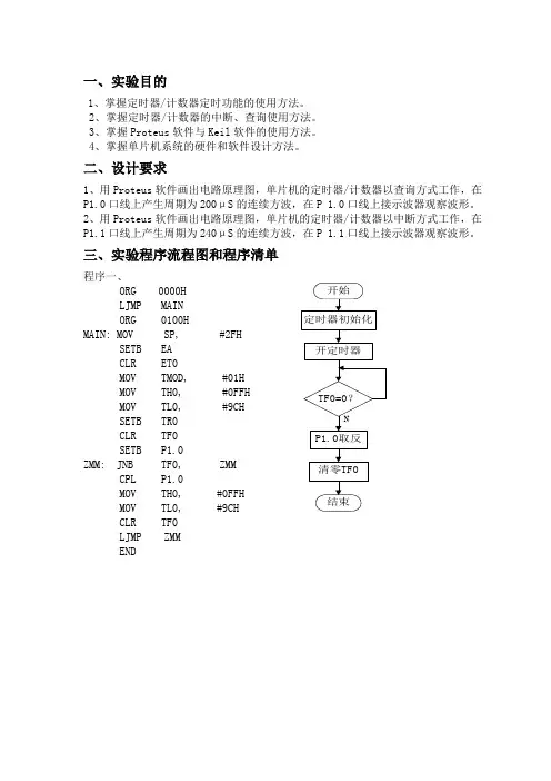 定时器计数器应用实验一