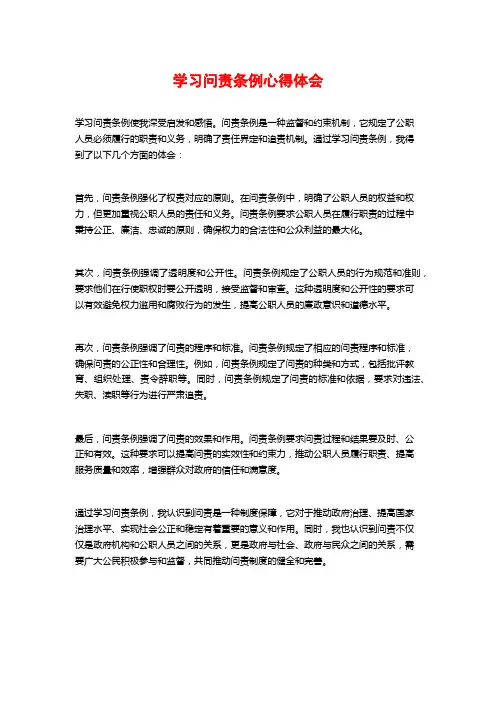 学习问责条例心得体会