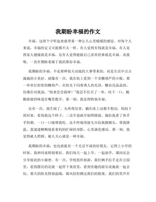 我期盼幸福的作文