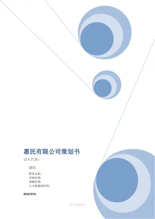 模拟公司策划书