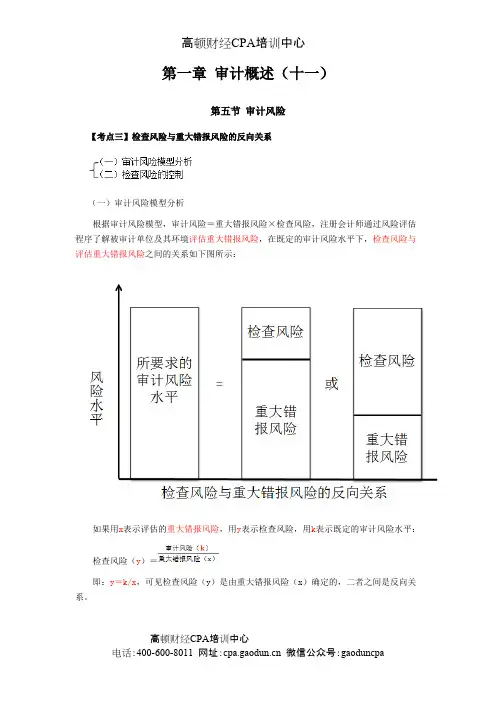 2016年最详细的CPA考试《审计》复习笔记第01章节11新