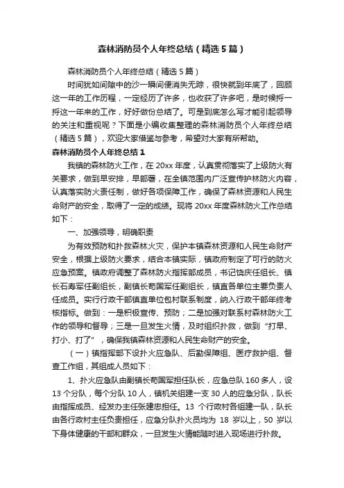 森林消防员个人年终总结（精选5篇）