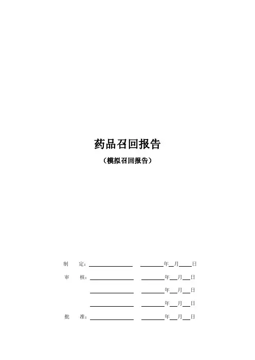 药品召回报告模板