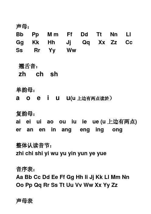 汉语拼音字母表