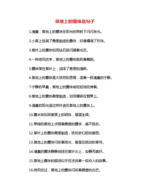 草地上的露珠造句子