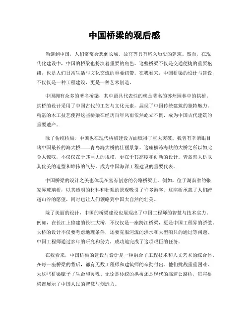 中国桥梁的观后感