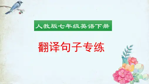 人教版七年级英语下册翻译句子专练