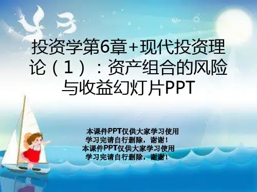 投资学第6章+现代投资理论(1)：资产组合的风险与收益幻灯片PPT