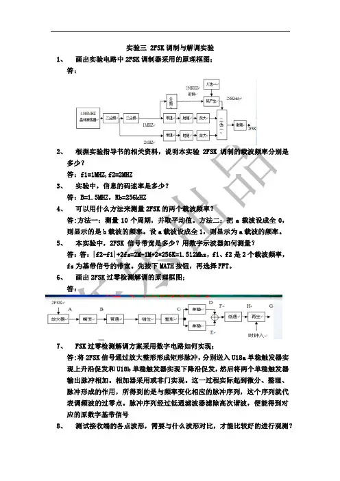 实验三 2FSK调制与解调实验
