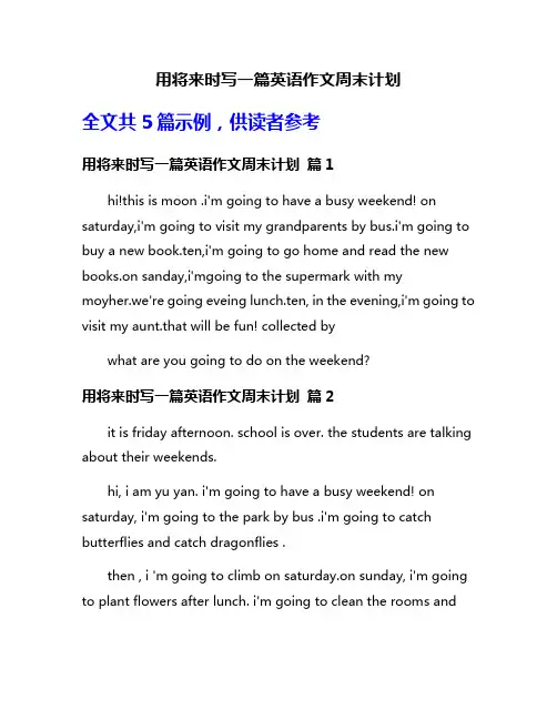 用将来时写一篇英语作文周末计划