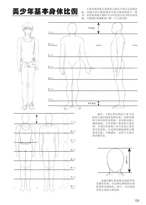 男性完美的头身比例_超人气漫画从新手到高手——美少年素描技法篇_[共4页]