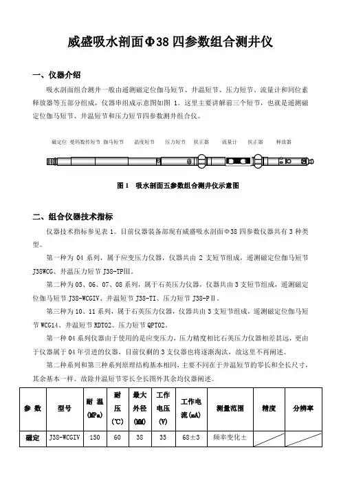 威盛吸水剖面Φ38四参数组合测井仪(12月26日)