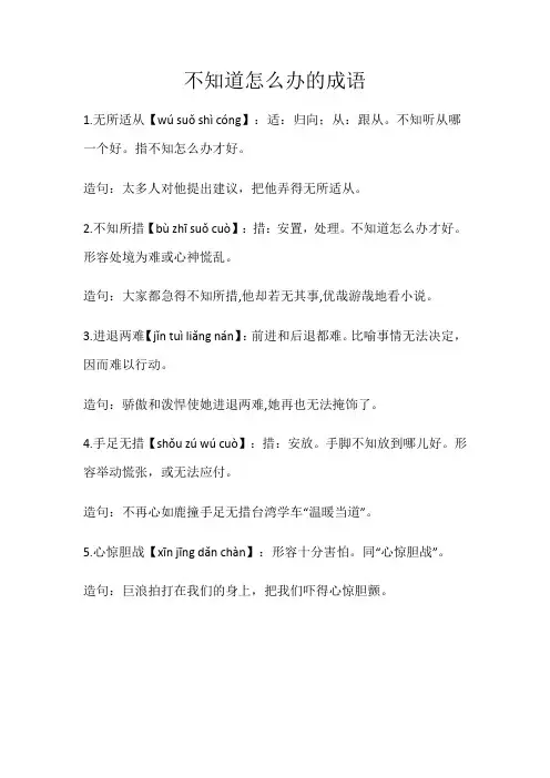 不知道怎么办的成语