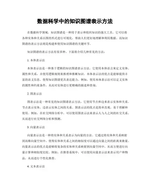 数据科学中的知识图谱表示方法