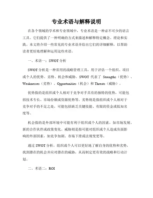 专业术语与解释说明