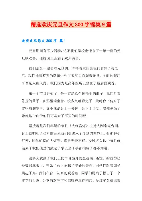 精选欢庆元旦作文300字锦集9篇