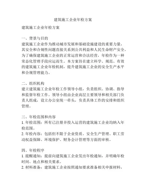 建筑施工企业年检方案