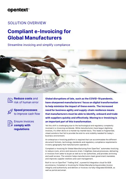 SAP Ariba Compliant Invoicing Solution 产品介绍说明书