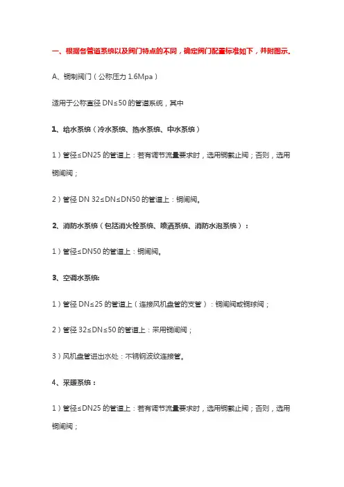 水阀门选型标准与特征描述
