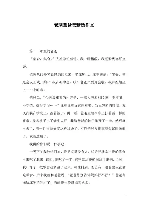 老顽童爸爸精选作文