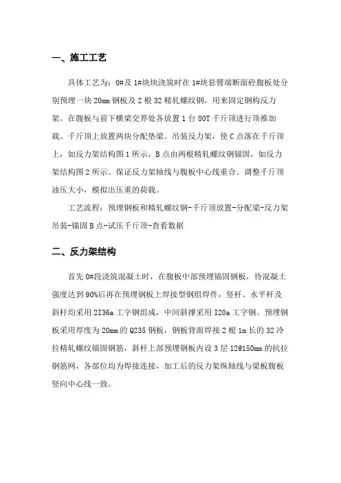 挂篮反力架施工工艺及计算书(悬浇段)