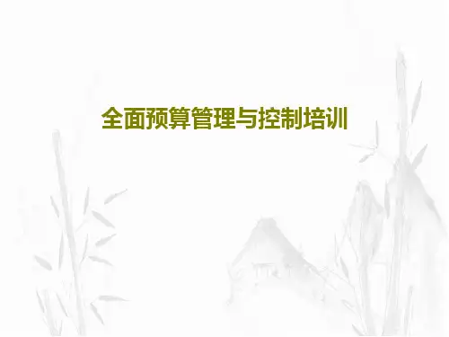 全面预算管理与控制培训共51页PPT