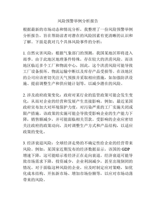风险预警举例分析报告