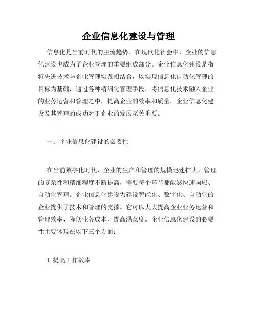 企业信息化建设与管理