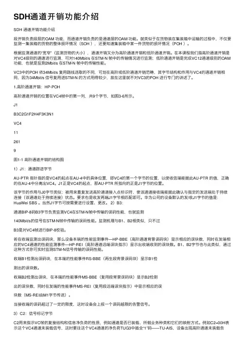SDH通道开销功能介绍