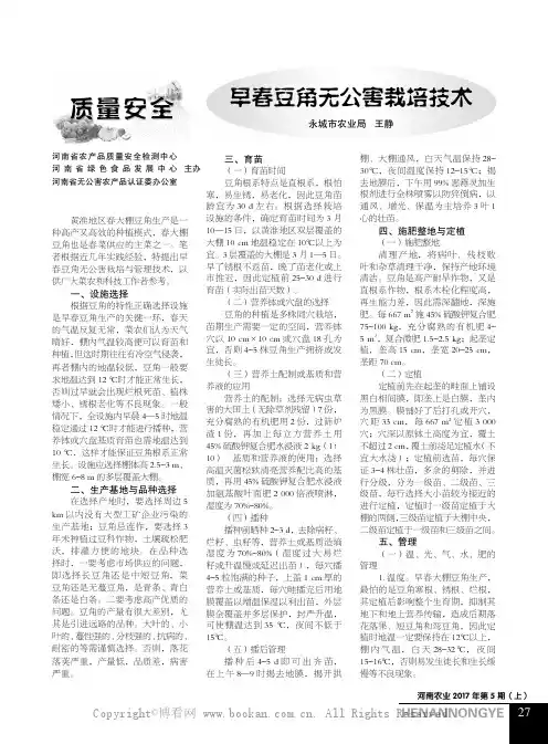 早春豆角无公害栽培技术