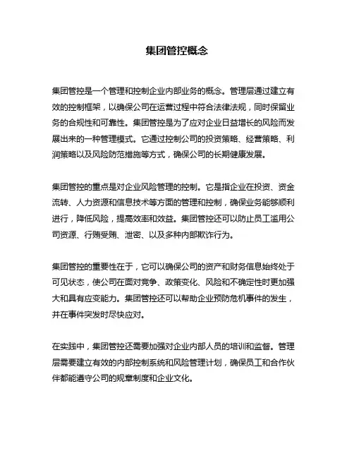 集团管控概念