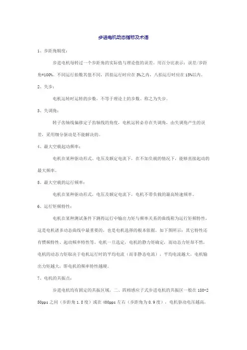 步进电机动态指标及术语