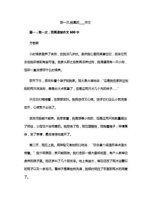 那一次,我真的____作文