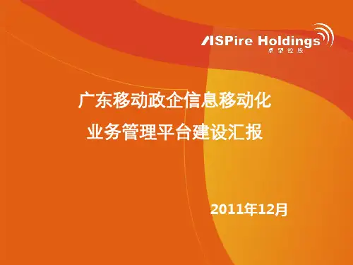 广东移动政企信息移动化业务建设汇报ppt课件