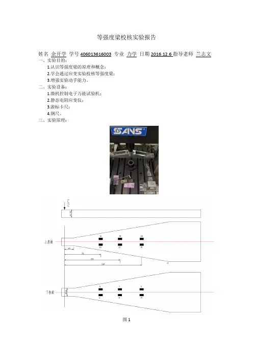 等强度梁校核实验报告