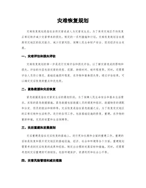 灾难恢复规划