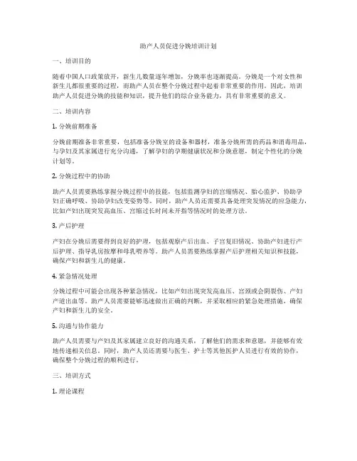 助产人员促进分娩培训计划