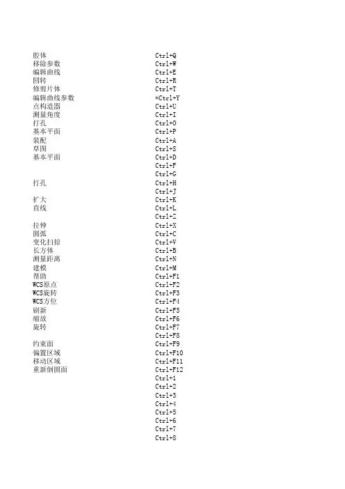 ugNX快捷键