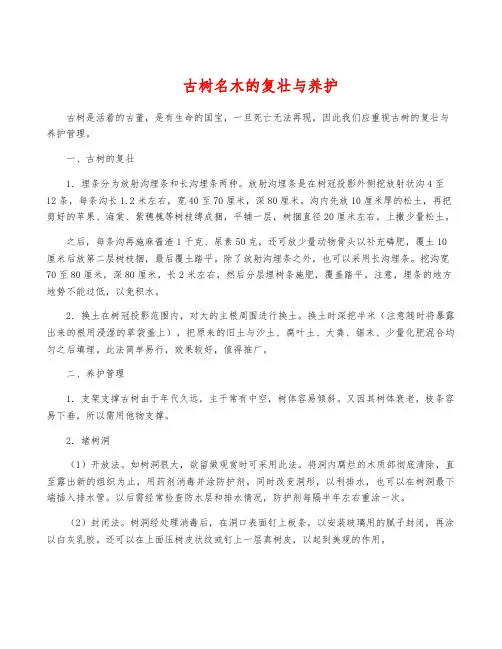 古树名木的复壮与养护