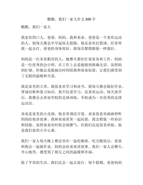 瞧瞧,我们一家人作文800字