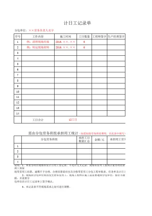 零工审批表及记工单 (2)