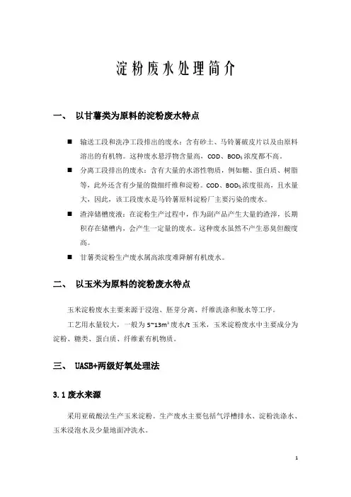 淀粉废水处理简介