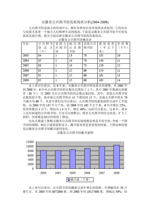 公共图书馆发展情况统计数据