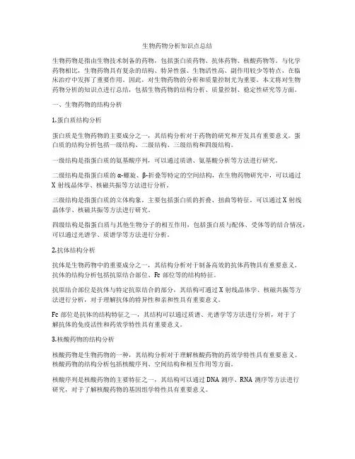生物药物分析知识点总结