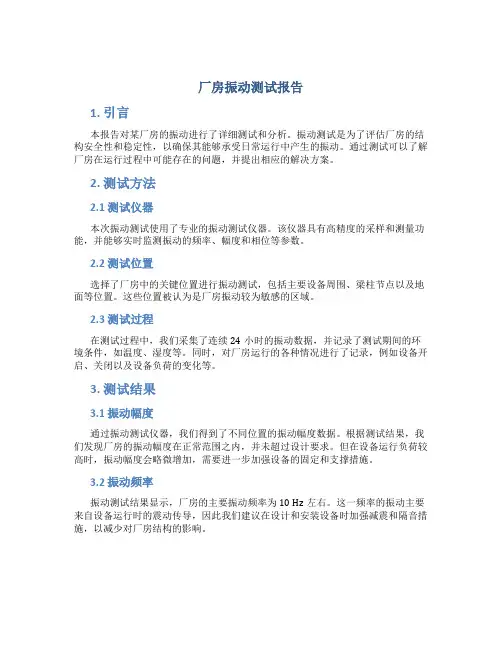 厂房振动测试报告