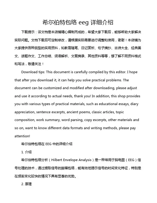 希尔伯特包络 eeg 详细介绍